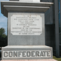 A CONFEDERATE MONUMENT OVERLOOKS THE CITY OF BONHAM, TEXAS. DREANNA L. BELDEN/UNIVERSITY OF NORTH TEXAS LIBRARIES THE PORTAL TO TEXAS HISTORY